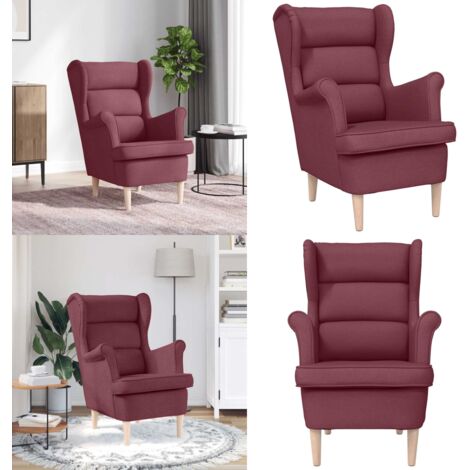 Poltrona Rosso Vino 74x84x100 cm in Tessuto - Poltrona rossa - Poltrona confortevole
