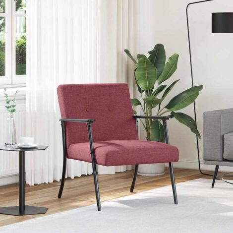 poltrona Rosso Vino Tessuto vidaXL