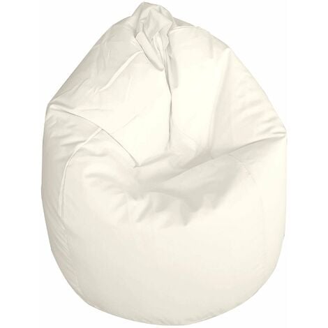 Pouf poltrona sacco XXL nylon impermeabile. Pouf bianco da giardino