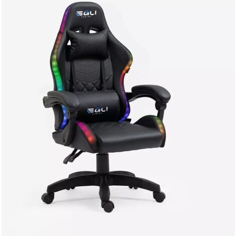 Pixy Comfort poltrona gaming ufficio poggiapiedi LED RGB ergonomica