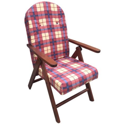 GM Poltrona Sedia Sdraio Amalfi In Legno Reclinabile 4 Posizioni Cuscino Imbottito H 105 Cm Soggiorno Cucina Salone Divano (bordeaux)