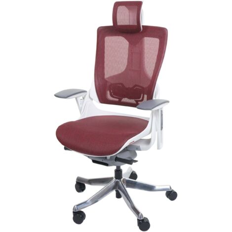 Poltrona sedia ufficio girevole regolabile MERRYFAIR Wau 2 ergonomica poggiatesta alluminio tessuto bianco rosso