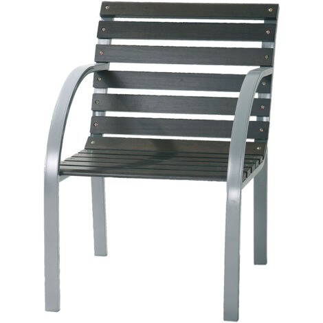 POLTRONA SEDIA VIVA IN ACCIAIO CON DOGHE IN LEGNO L55xP62xH81 cm