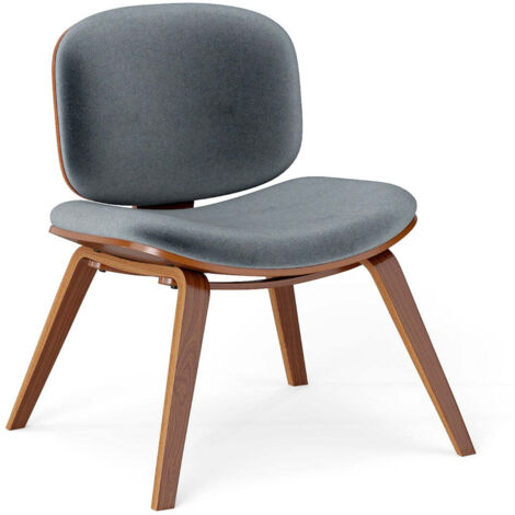 Poltrona senza braccioli 65 x 60 x 76 cm comoda ergonomica design moderno in legno curvato grigio scuro 200011068