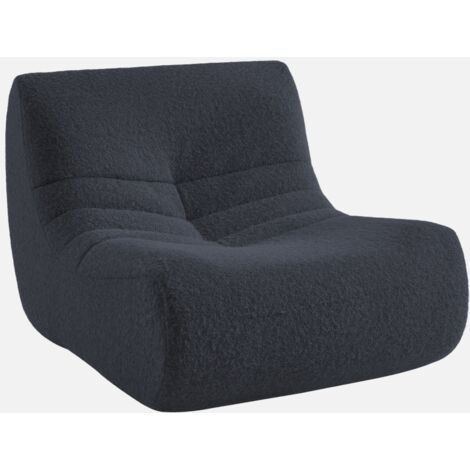 Poltrona senza braccioli in tessuto effetto alpaca