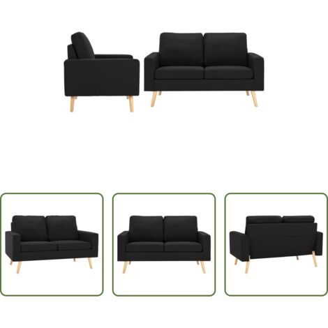 Poltrona -  Set Divani 2 pz in Tessuto Nero
