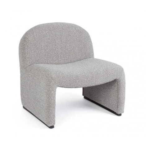 Poltrona Soggiorno 71x69x72,5 cm Babila in Bouclè Grigio
