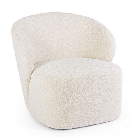 Poltrona Soggiorno 79,5x75,5x72 cm Babila in Bouclè Naturale