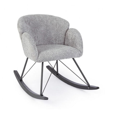 Poltrona Soggiorno 86x62x72 cm Sibilla in Bouclè Grigio