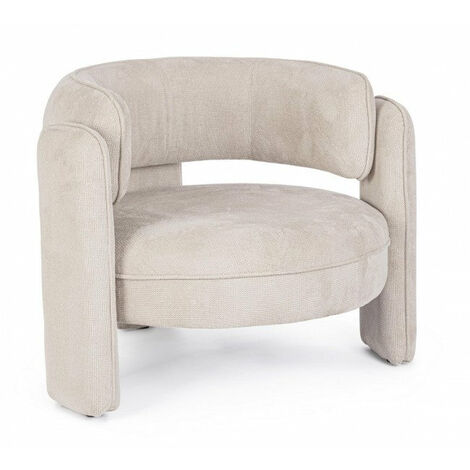 Poltrona Soggiorno 94x88x73 cm Aisha in Tessuto Beige