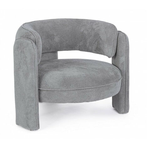 Poltrona Soggiorno 94x88x73 cm Aisha in Tessuto Grigio