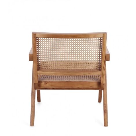 Poltrona Teak Nero Stile Moderno da Interno - ELOISE - Colore: Marrone