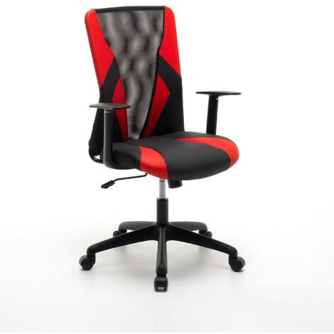 Poltrona Teams rosso, modello gaming, misura 54x62x95 h cm ecopelle