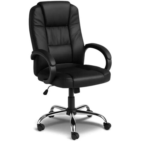 Poltrona ufficio presidenziale Millard ergonomica in ecopelle nero