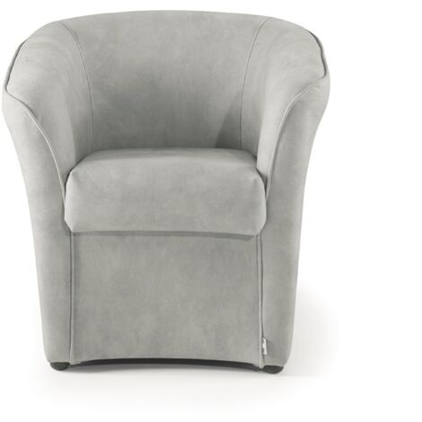 Poltrona VALENTINA in tessuto NABUK GRIGIO