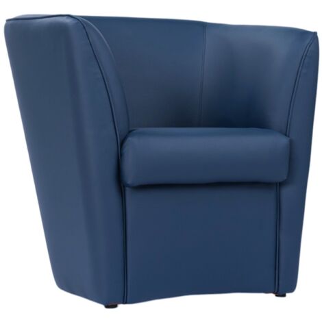 Poltrona Valentina per casa ufficio in ecopelle Blu