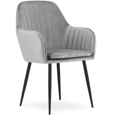 Poltrona Valora LUGO in velluto grigio argento, design moderno chic