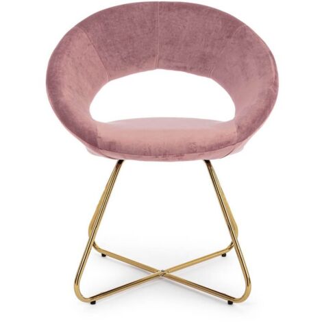 Poltrona Vanity Oro in velluto rosa