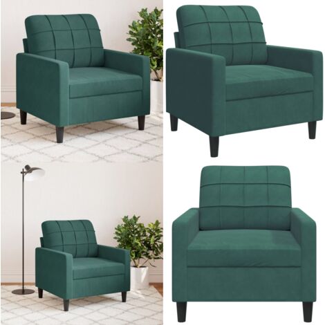 Poltrona Verde Scuro 60 cm Velluto - Poltrona in velluto - Poltrona relax