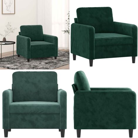 Poltrona Verde Scuro 60 cm Velluto - Seduta in velluto - Poltrona in metallo