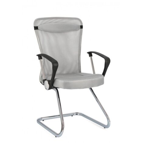 Poltrona visitatore "Kingston" da ufficio con braccioli ergonomica -Grigio