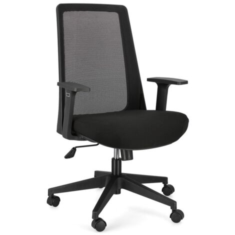 Poltrona "Wesley" da gaming ed ufficio ergonomica in poliestere con braccioli e ruote -Nero