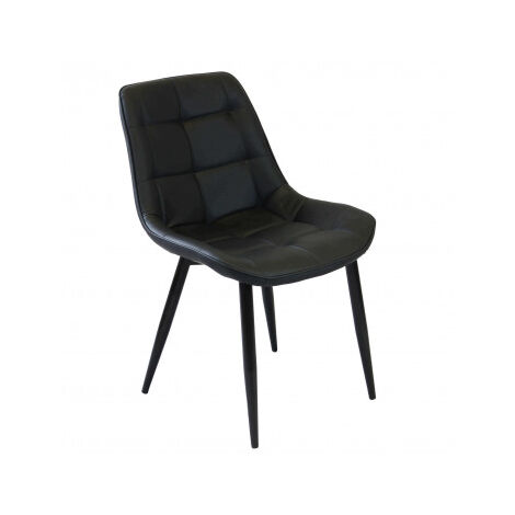 POLTRONA WINONA IN ECOPELLE CON STRUTTURA IN METALLO 59 X 51 X 82 CM NERO OKX
