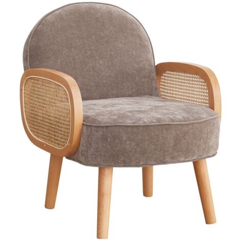 Poltroncina da camera in tessuto e gambe legno - Doris