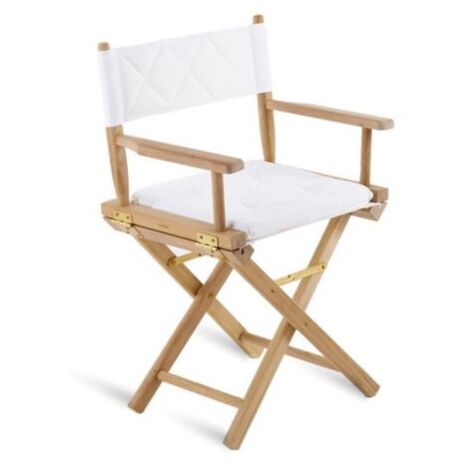 Poltroncina Da Regista Chelsea In Teak Telo E Cuscino In Cotone