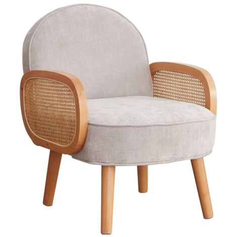Poltroncina design in tessuto grigio chiaro - Doris