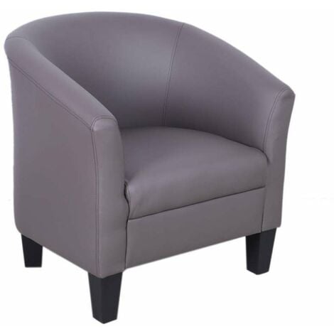 Poltroncina Ecopelle Fango a Pozzetto - 73,5x65,5x72,5 cm