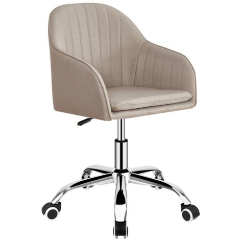 Poltroncina ergonomica da scrivania in lino grigia- Ann