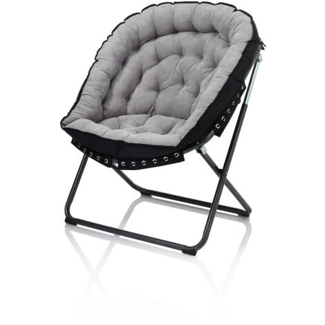Poltroncina FLAT in metallo e cotone grigio chiaro