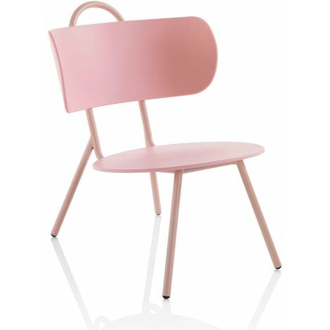 Poltroncina Imbottita per Bambini 58x40,5x49 cm con Poggiapiedi Rosa