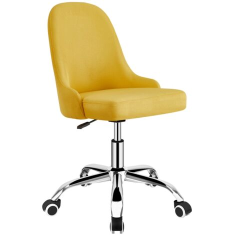 Poltroncina girevole in lino, colore giallo - Abby
