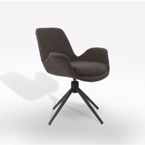 POLTRONCINA GIREVOLE NERA CM 69X65 H. 82 IN TESSUTO CAFFE'