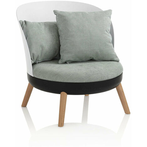 Poltroncina Imbottita 70x81x72 cm in Microfibra Verde