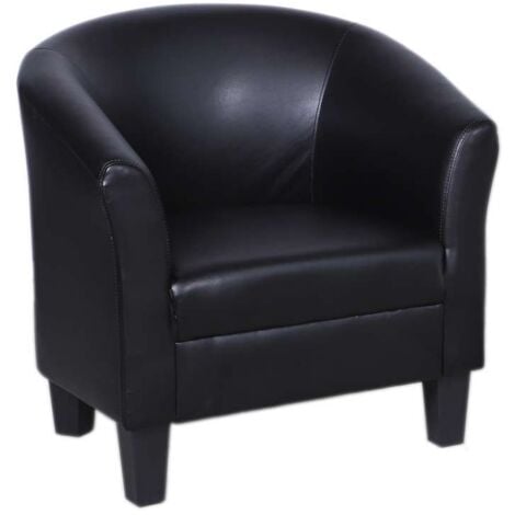 CFADDA Poltroncina in Ecopelle Nera - Comoda e Elegante 73,5x65,5x72,5 cm