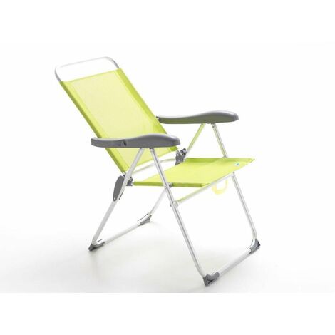 Poltroncina pieghevole Tahiti braccioli struttura alluminio tub 22 mm lemon