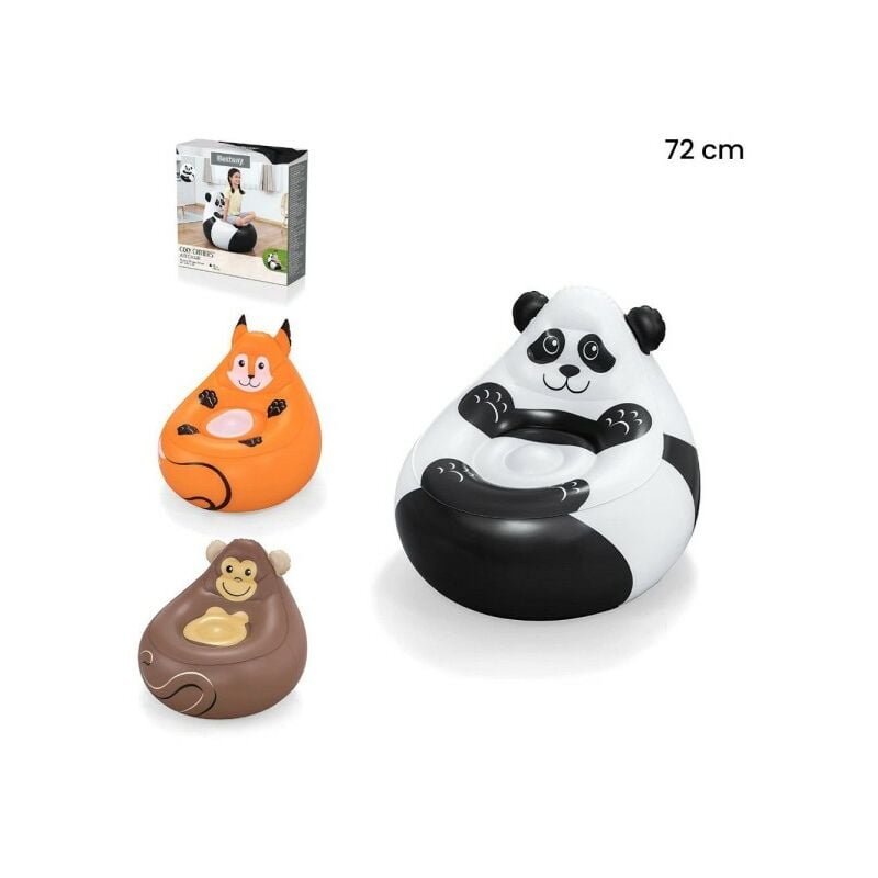 Trade Shop Traesio - Fauteuil Gonflable Design Animaux Panda Singe Renard 72 Cm 75116
