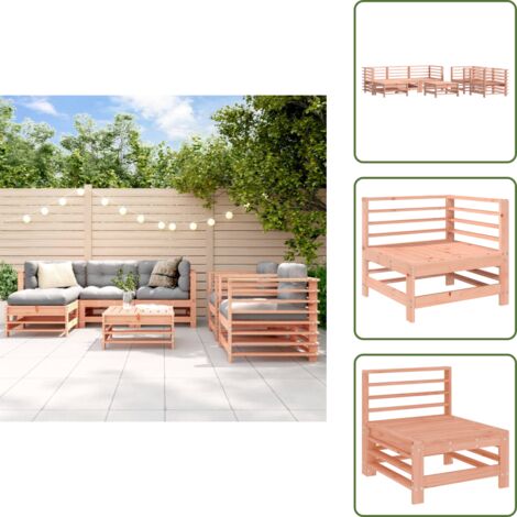 Poltrone da giardino - vidaXL Set Salotto da Giardino 7 pz in Legno Massello di Douglas - Poggiapiedi da giardino