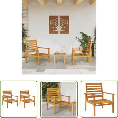Poltrone in legno -  Poltrone da Giardino 2 pz 66,5x65x81 cm Legno Massello Acacia