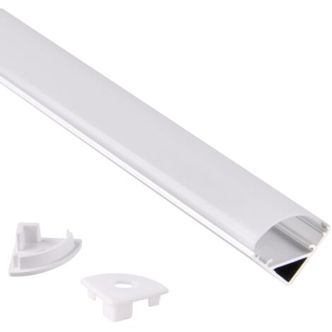 Polux Profilo LED angolare a vista alluminio satinato 1m