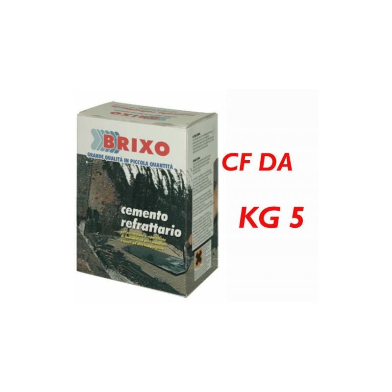Image of Brixo - cemento grigio refrattario malta per camino barbecue forno da kg 5 (01595)