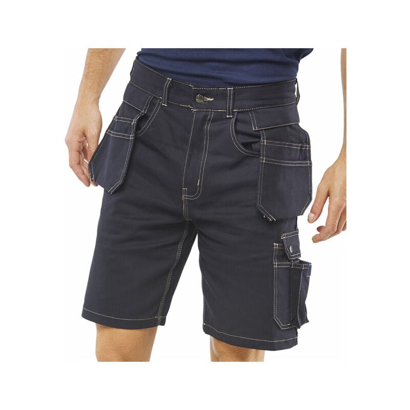 Beeswift grantham multi-purpose pocket shorts navy blue 48