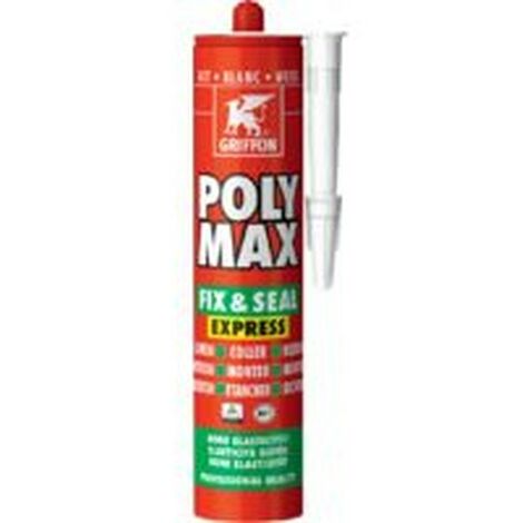 Mastic colle polymère POLYMAXFIXSEAL EXPRESS gris transparent carton de 12 cartouches de 300g
