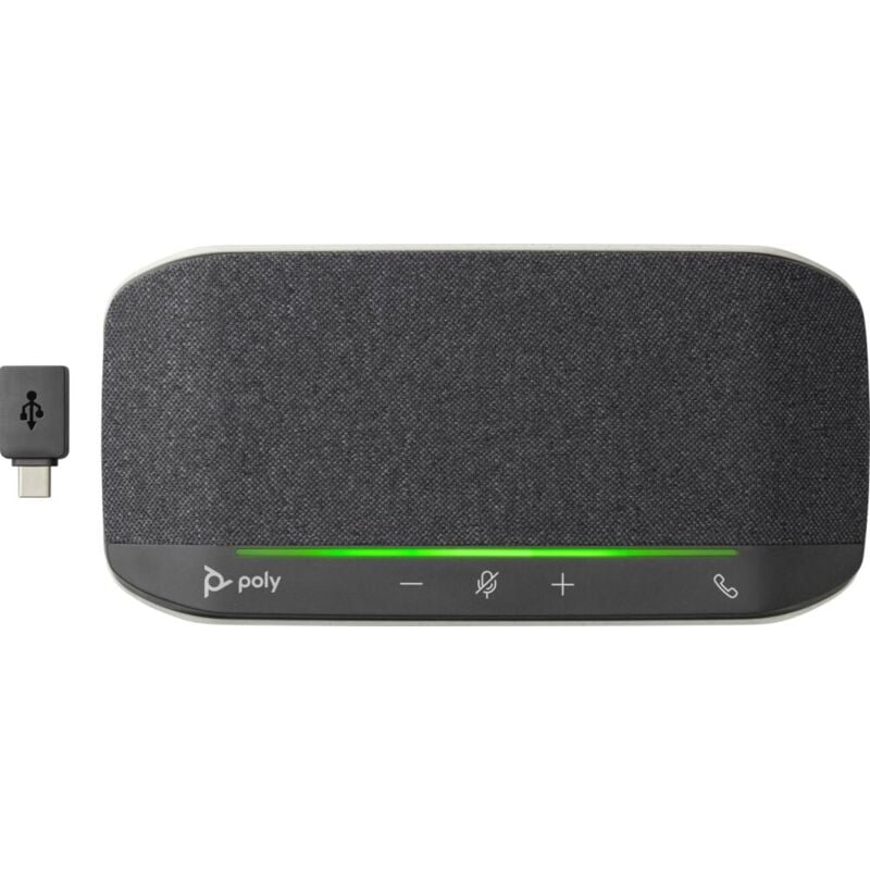 Haut-parleur mains libres USB Poly Sync 10 : ordinateur portable deux-en-un pour les conférences téléphoniques de audio et vidéo, et la musique