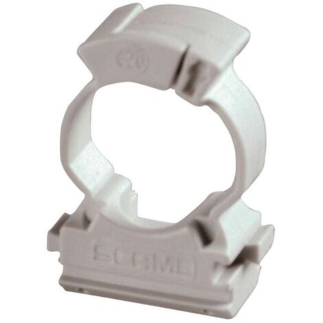 poly pool - 15 clips fissatubo a collare per tubi ø 20 mm grigie