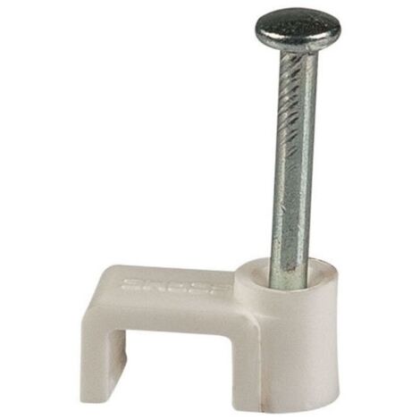poly pool - 50 graffette fissacavo per cavo piatto da 6 mm bianche