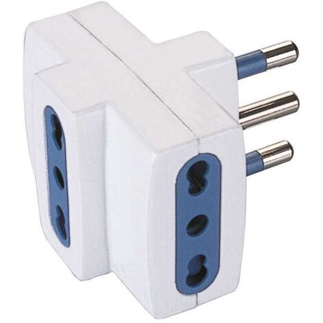 poly pool - adattatore multiplo spina 16 a e 3 prese bivalenti bianco